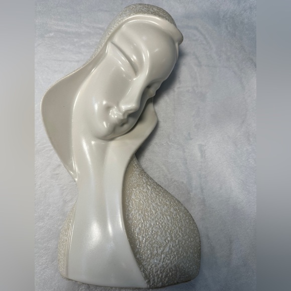 MCM Signed 1959 Off White Textured & Smooth Sculpture...